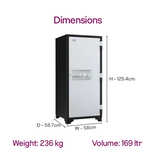 Godrej Centiguard 1060 169L Key Lock Home Locker (White) 8 Godrej Centiguard 1060 169L Key Lock Home Locker (White)