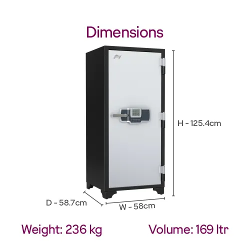 Godrej Centiguard 1060 169L Digital Home Locker (White) 8 Godrej Centiguard 1060 169L Digital Home Locker (White)