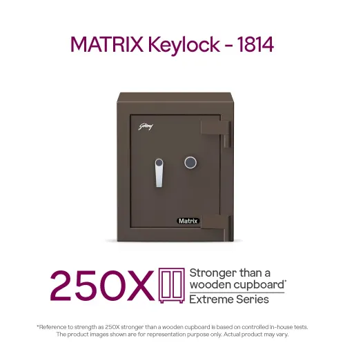 Godrej Matrix 1814 50L V6 Key Lock Home Locker (Coffee Brown)