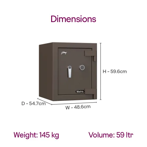 Godrej Matrix 1814 50L V6 Key Lock Home Locker (Coffee Brown) 9 Godrej Matrix 1814 50L V6 Key Lock Home Locker (Coffee Brown)
