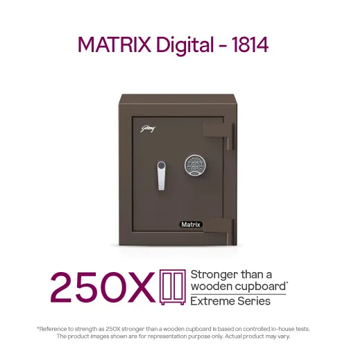 Godrej Matrix 1814 50L V6 Digital Home Locker (Coffee Brown)