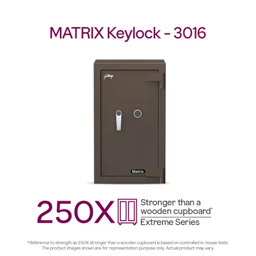 Godrej Matrix 3016 94L V6 Key Lock Home Locker (Coffee Brown)