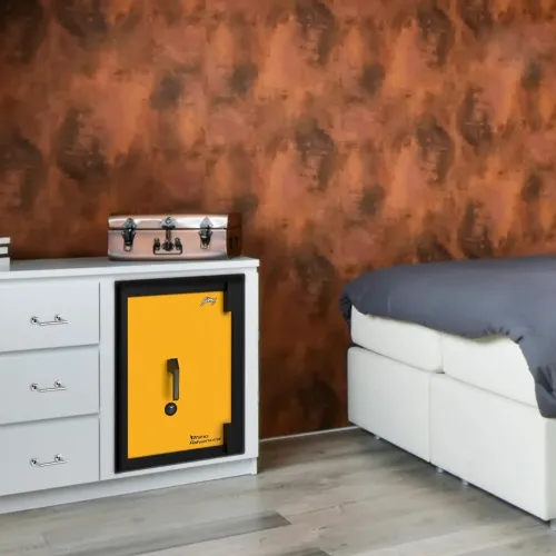 Godrej Rhino Advanced 79L Key Lock Home Locker (Yellow)