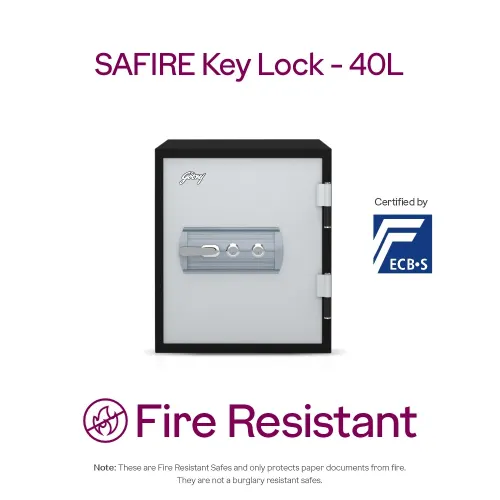 Godrej Safire 40L Key Lock Home Locker (White)