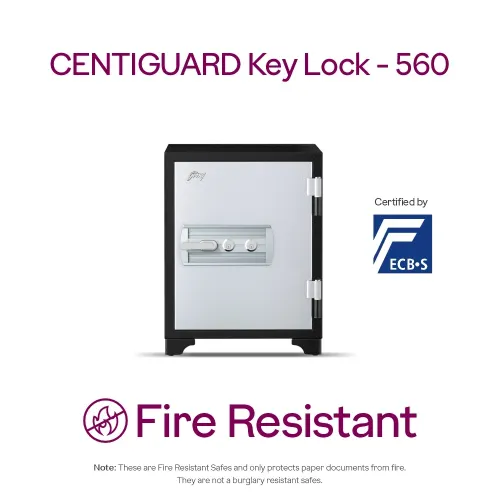 Godrej Centiguard 560 89L Key Lock Home Locker (White)