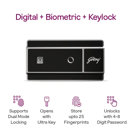 Godrej NX Advanced 160 L Digital, Biometric and Mechanical Home Locker (Black) 5 Godrej NX Advanced 160 L Digital, Biometric and Mechanical Home Locker (Black)