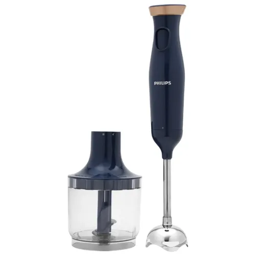 Philips HL1683/00 Hand Blender with Chopper, 300W Motor, SmartFlow Tech, Anti-Splash Guard & Stainless Steel Blade (Blue)