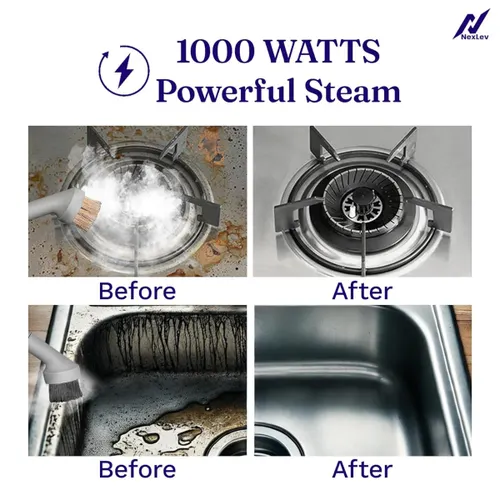 Nexlev 1000W Steam Cleaner with 300ML Water Tank | Safety Lock | Multiple Accessories | 5 meter Cord (SC-01, Purple) 4 Nexlev 1000W Steam Cleaner with 300ML Water Tank | Safety Lock | Multiple Accessories | 5 meter Cord (SC-01, Purple)