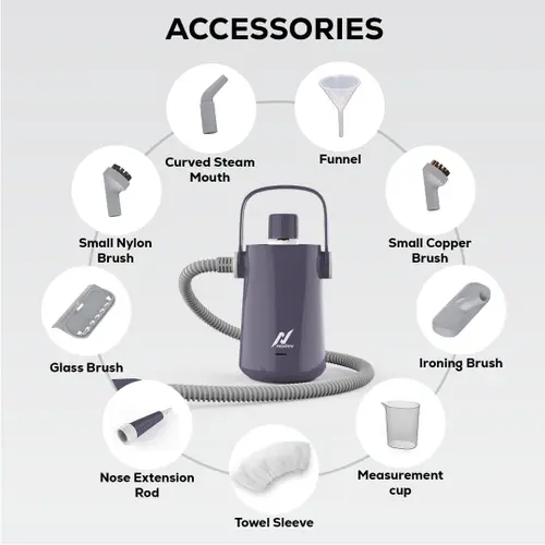 Nexlev 1000W Steam Cleaner with 300ML Water Tank | Safety Lock | Multiple Accessories | 5 meter Cord (SC-01, Purple) 7 Nexlev 1000W Steam Cleaner with 300ML Water Tank | Safety Lock | Multiple Accessories | 5 meter Cord (SC-01, Purple)