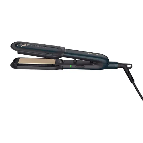Philips BHS507/40 Hair Straightener with Kerashine Titanium Plates, 2 Temp Settings, NourishCare with Serum Strips, Ionic Care, Black