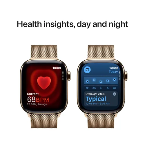 Apple Watch Series 10 GPS + Cellular 42mm Gold Titanium Case with Gold Milanese Loop 5 Apple Watch Series 10 GPS + Cellular 42mm Gold Titanium Case with Gold Milanese Loop