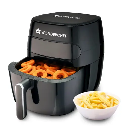 Wonderchef Swift Digital Air Fryer with Window | 1350W, 6 Litres | 7 Pre-set Functions | Non-stick Basket (Black)