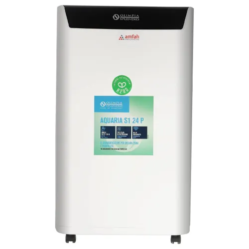 Amfah Aquaria S1 24P Dehumidifier | 24L/Day Capacity | Triple Filtration with HEPA Filter | 3 Speed Settings | Child Lock | Dry Function | Temperature and Humidity Indicator (White)