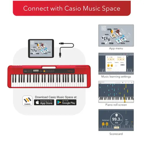 Casio CT-S200RD Casiotone 61-Key Portable Keyboard with Casio Music Space APP and Panel Sustain (Red) 2 Casio CT-S200RD Casiotone 61-Key Portable Keyboard with Casio Music Space APP and Panel Sustain (Red)