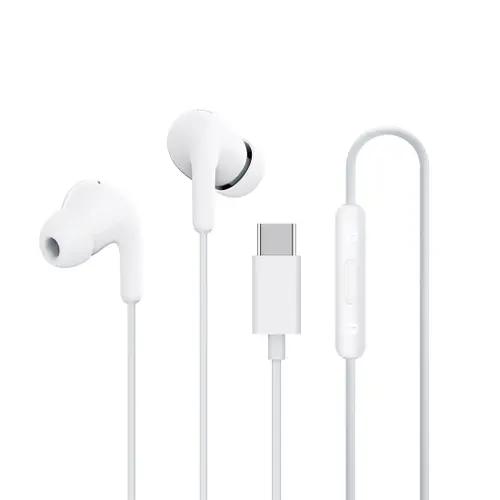 Xiaomi Type-C Wired Earphones 1| Hi-Res Audio, In-Ear Design with Mic, Tangle-Free Cable, USB-C Compatibility for Android Devices - White