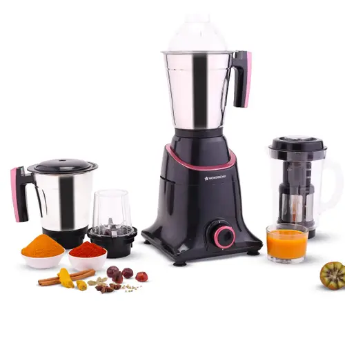 Wonderchef Select 750W Mixer Grinder with 4 Jar | Heavy Duty  Motor | Energy Efficient (Black)