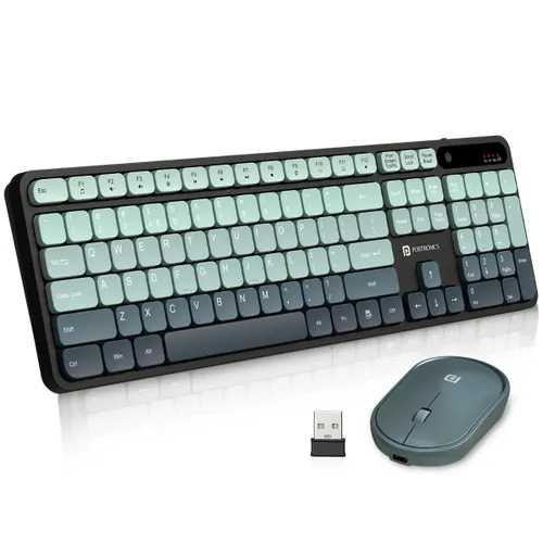 Portronics Key11 Wireless Keyboard & Mouse Combo | 2.4GHz, Ergonomic, Silent Keys â?Blue