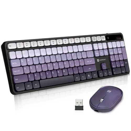 Portronics Key11 Wireless Keyboard & Mouse Combo | 2.4GHz, Silent Keys, Ergonomic Designâ?Purple