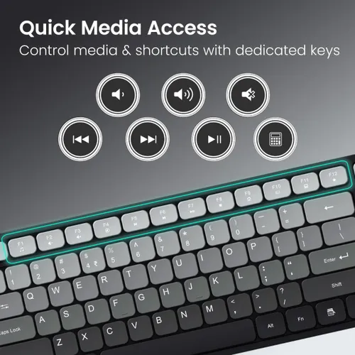Portronics Key11 Wireless Keyboard & Mouse Combo | 2.4GHz, Silent Keys, Plug & Play, Ergonomic Design â?Grey 6 Portronics Key11 Wireless Keyboard & Mouse Combo | 2.4GHz, Silent Keys, Plug & Play, Ergonomic Design â?Grey