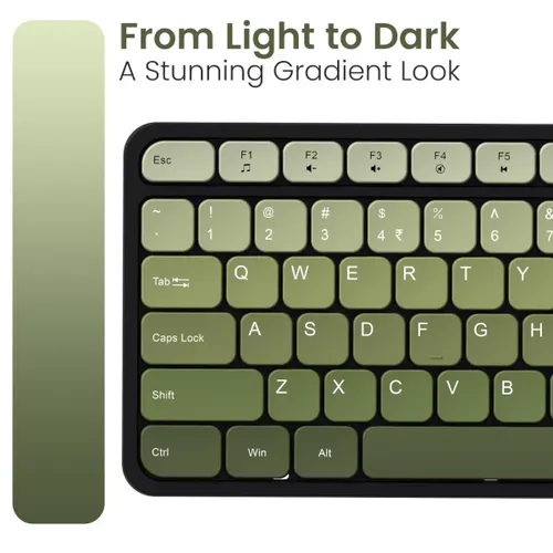 Portronics Key11 Wireless Keyboard & Mouse Combo | 2.4GHz, Silent Keys, Ergonomic Build, Plug & Play â?Green