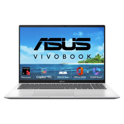 ASUS Vivobook 16 AI Powered Laptop (Snapdragon X X1 26 100/ 16GB LPDDR5X RAM/ 512GB SSD/ 16 Inch (40.64 cm) WUXGA Display/ QualcommÂ® Adrenoâ?GPU Graphics/ Windows 11/ MS-Office) X1607QA-MB050WS