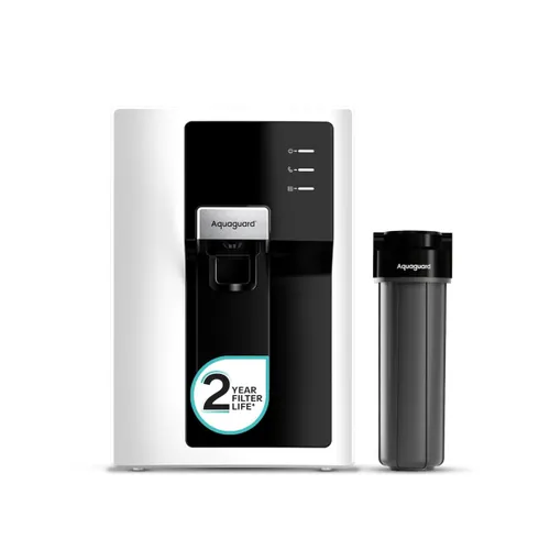 Aquaguard Enrich Astor RO+UV+Alk 2X Water Purifier | 6L Capacity | 2-Year Filter Life | Mega Sediment Filter | Alkaline Boost | 8-Stage Purification | >40% Water Recovery | Works with All Water Sources