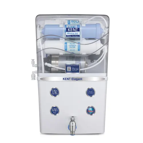 Kent Elegant RO Water Purifier | RO+UV+UF+TDS | Multiple Purification Process | 15 Litres per hour Flow | 8 Litres Tank | ISI Marked (White)
