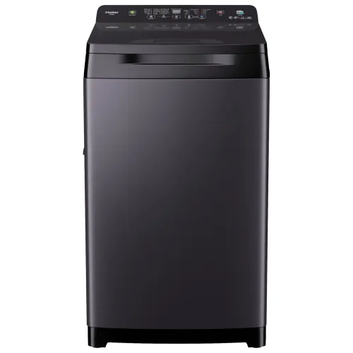 Haier 10.5 Kg 5 Star Fully Automatic Top Load Washing Machine with 9 Wash Programs | Fuzzy Technology | In Built Heater | Child Lock (HWM105-H688BK, Black)
