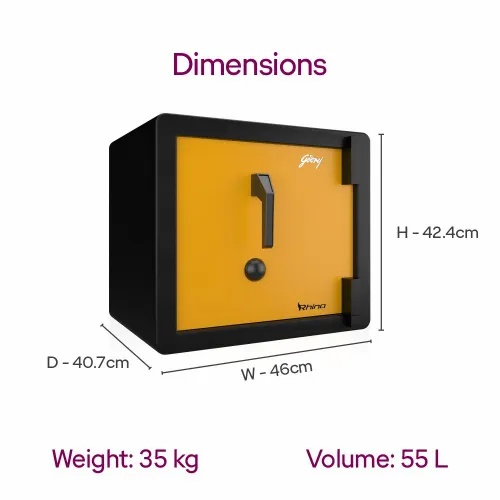 Godrej Rhino V1 Safe with GL Lock | Heavy-Duty Security Safe for Home & Office (Gold) 4 Godrej Rhino V1 Safe with GL Lock | Heavy-Duty Security Safe for Home & Office (Gold)