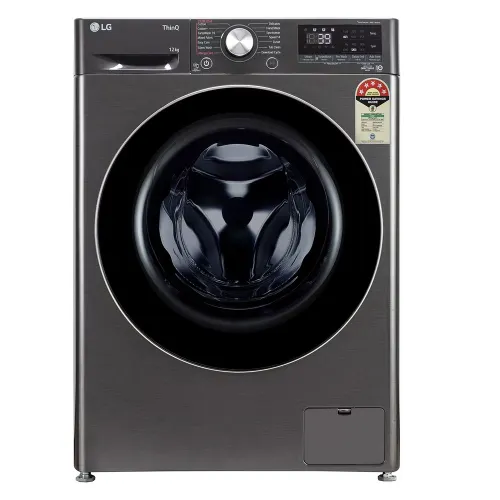 LG 12 Kg Fully Automatic Front Load Washing Machine with TurboWash 360 Degree | Steam+ | LG ThinQ | AI Direct Drive | 6 Motion Direct Drive (FHP1412Z9B, Platinum Black)