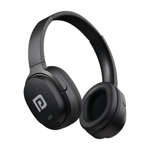 Portronics BT Headphone Muffsâ¯M4 | OverâEar Wireless Headset, Deep Bass, 40â¯H Playback, Foldable Design, Builtâin Mic & Aux Support (Black)