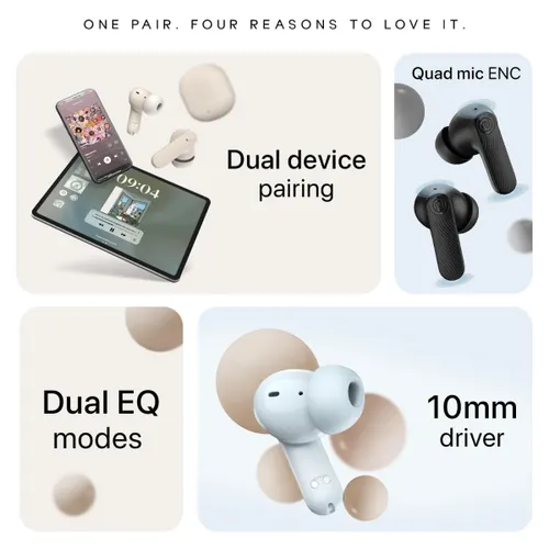 Noise BT TWS X2 Earbuds | 50H Playtime, Quad Mic ENC, Low Latency, IPX5, Bluetooth v5.3, Type-C Fast Charging (Tide Blue) 7 Noise BT TWS X2 Earbuds | 50H Playtime, Quad Mic ENC, Low Latency, IPX5, Bluetooth v5.3, Type-C Fast Charging (Tide Blue)