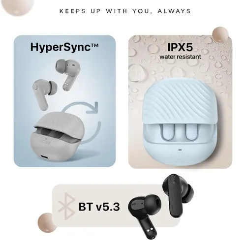 Noise BT TWS X2 Earbuds | 50H Playtime, Quad Mic ENC, Low Latency, IPX5, Bluetooth v5.3, Type-C Fast Charging (Tide Blue) 9 Noise BT TWS X2 Earbuds | 50H Playtime, Quad Mic ENC, Low Latency, IPX5, Bluetooth v5.3, Type-C Fast Charging (Tide Blue)