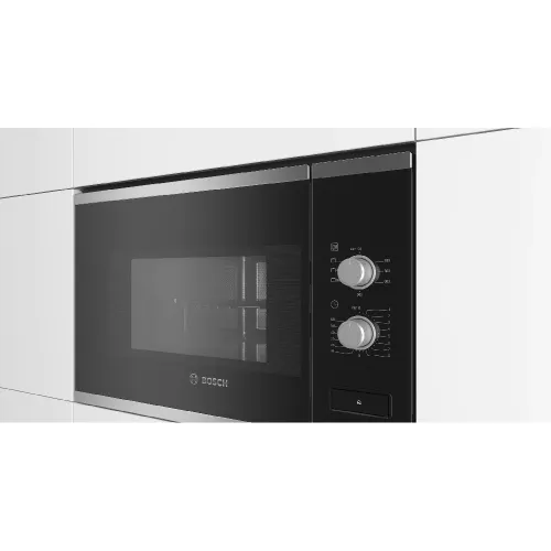 Bosch Series 4 Built in Microwave Oven with Button Door Opening, Turntable, Mechanical Control (Black, BEL550MSOI)