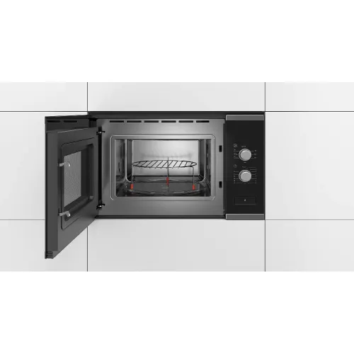 Bosch Series 4 Built in Microwave Oven with Button Door Opening, Turntable, Mechanical Control (Black, BEL550MSOI)