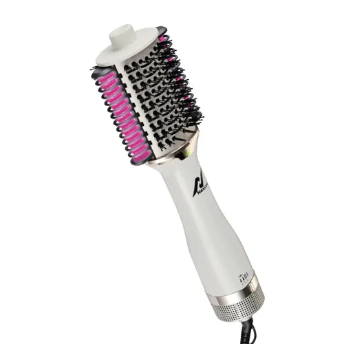 Nexlev IONIC Hair Volumiser + Straightener | 1200W Power | lonic Technology | PTC Heating | 360 Degree Swivel Cord | Dual Bristles | Ceramic Tourmaline Coating (V-02)