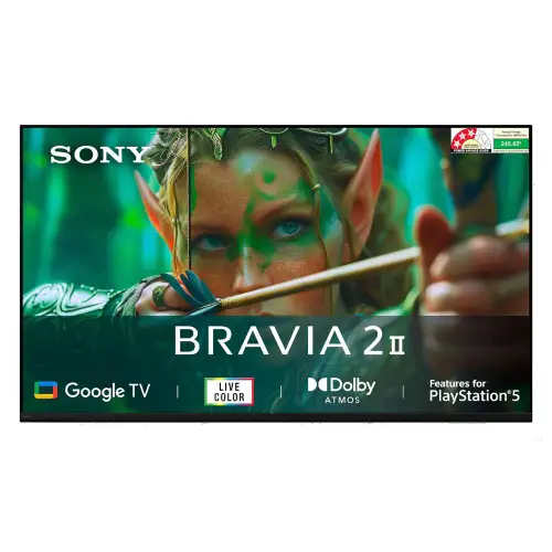 Sony BRAVIA 2 M2 Series 164 cm (65 Inch) 4K Ultra HD LED Google TV - 4K Processor X1, HDR10/HLG, DolbyÃ¢âÂ?Atmos, Chromecast Built-In, K-65S25M2