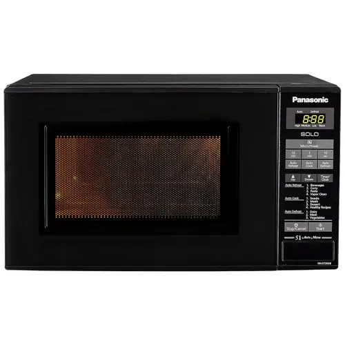 Panasonic 20 Litres Solo Microwave with Glass Door, 51 Auto Cook Menus, Digital Control, Child Lock (NN-ST266BFDG, Black)
