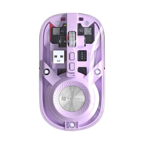 Portronics Toad 8 Wireless Mouse | Rechargeable, Ergonomic, Silent Click, 2.4GHz USB Nano Receiver (Purple)