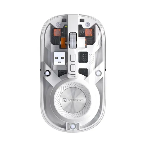 Portronics Toad 8 Wireless Mouse | Rechargeable, Ergonomic, Silent Click, 2.4GHz USB Nano Receiver (White)