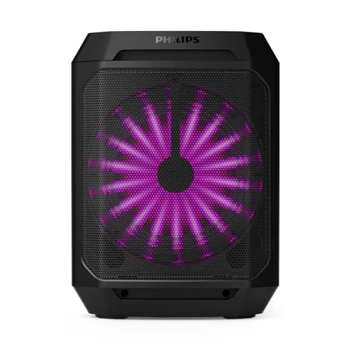 PHILIPS TAX2208/94 Bluetooth Party Speaker, 8 Spearker with 30W Max Sound Output, 7H Playtime, Dynamic Bass Boost, Party Light Modes, Mic Input, True Wireless Pairing (Black)