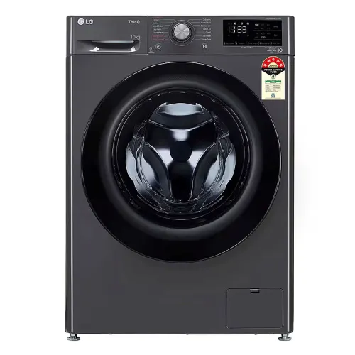 LG 10 Kg Fully Automatic Front Load Washing Machine with Steam | AI Direct Drive | LG ThinQ | Smart Diagnosis | 6 Motion Direct Drive (FHP1410Z5M, Middle Black)