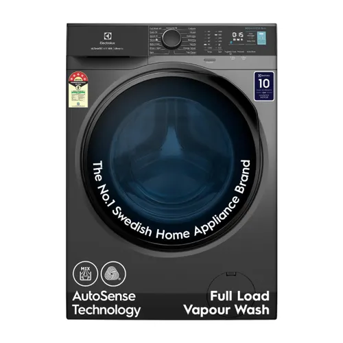 Electrolux 9 Kg 5 Star Fully Automatic Front Load Washing Machine with HygienicCare | EcoInverter Motor | 15 Wash Programs | Child Lock | Touch Controls with Knob (EWF9024R5SB, Onyx Dark Silver)