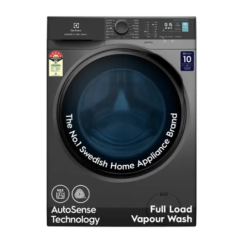 Electrolux 8 Kg 5 Star Fully Automatic Front Load Washing Machine with HygienicCare | EcoInverter Motor | Quick 15 Cycle | Touch Controls with Knob (EWF8024R5SB, Onyx Dark Silver)