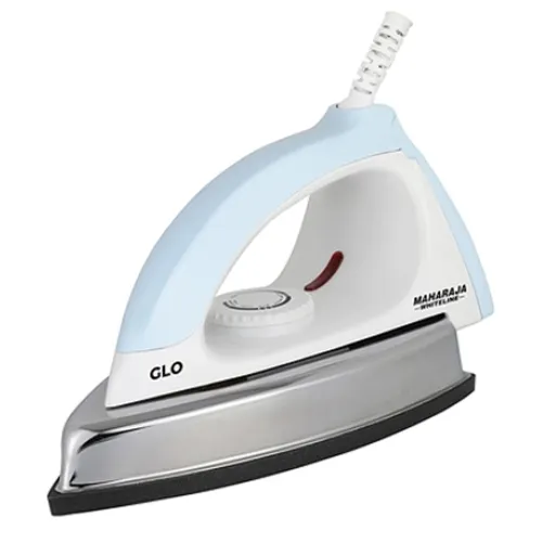 Maharaja Whiteline Glo Heavyweight Dry Iron | 1100W Power for Quick Heating | Overheat Safety Protection | German technology for Smooth Glide (Pastel Blue & White)