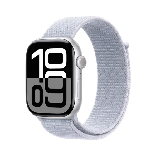 Apple Watch Series 10 46mm GPS â?Silver Aluminium Case, Blue Cloud Sport Loop (MWWN3HN/A)