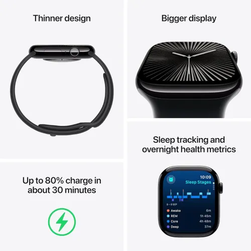 Apple Watch Series 10 46mm GPS â?Silver Aluminium Case, Blue Cloud Sport Loop (MWWN3HN/A)
