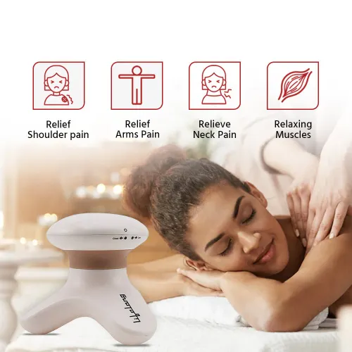 Lifelong Battery Powered Mini Head and Body Massager | Ideal for On-the-go Relief (LLM09, Stylish Brown)