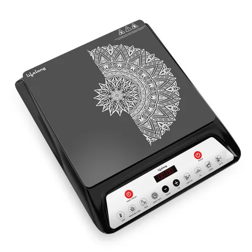 Lifelong 1800 Watt Induction Cooktop with Surge Protection | Electric Induction | 7 Preset Indian Menu Options | Auto Shut Off | Temperature Control (LLIC100, Black)
