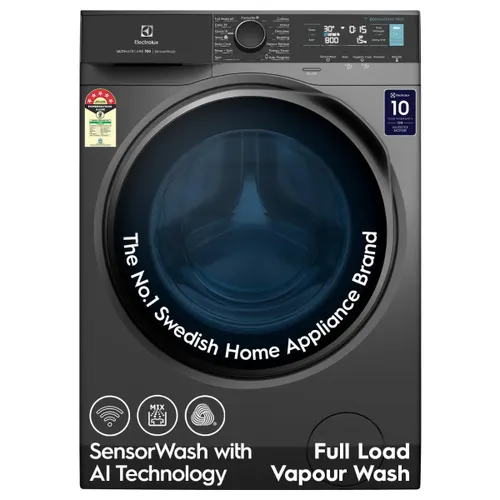 Electrolux 11 Kg 5 Star Fully Automatic Front Load Washing Machine | SensorWash | 1400 RPM | Wifi Connectivity | 15 Wash Programs | EcoInverter Motor (EWF1142R7SB, Onyx Dark Silver)